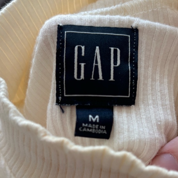 Gap Cream/Beige Ribbed Mock Neck Bodysuit Size Medium - Picture 5 of 5